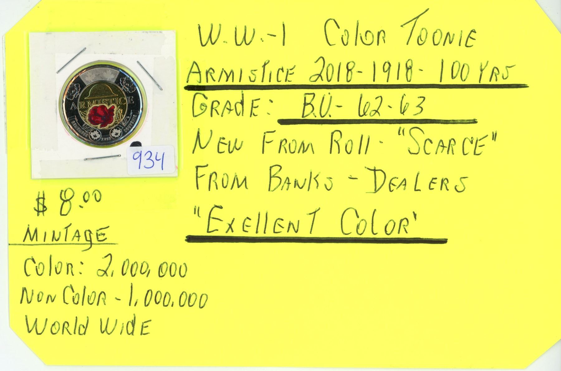 2018 Armistice Canadian 2 Dollar Coin Schmalz Auctions 2018-armistice-canadian-2-dollar-coin-schmalz-auctions