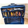 Image 2 : 16"x8"x8" Flambeau tackle box - loaded - jammed with dozens of lures, hooks, jigs, line, etc. Many a