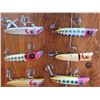 Image 1 : 6 vintage Heddon fishing plugs, all 5". Appear to be unused