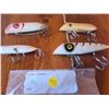 Image 1 : 4 vintage fishing plugs, 4-6". Some are unused