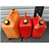 Image 1 : 5 Gal gas can & 2 2 Gallon Gas cans - plastic