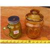 Image 1 : Unique Yellow glass Mason Jar mug and Yellow Glass cookie jar