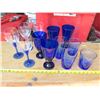 Image 1 : Lot of assorted Blue glass Wine cups - 12pc