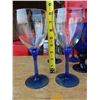 Image 2 : Lot of assorted Blue glass Wine cups - 12pc