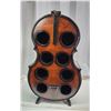 Image 1 : Cello shaped, wooden wine rack - 25.5"H x 15.5"W x 8"D
