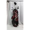 Image 1 : Red "Wilson" golf bag, with assorted golf clubs