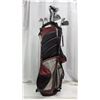 Image 3 : Red "Wilson" golf bag, with assorted golf clubs