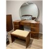 Antique 5 pc bedroom set with Mattress, box spring and bed frame. Beauty dresser with mirror and cha