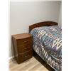 Image 2 : Antique 5 pc bedroom set with Mattress, box spring and bed frame. Beauty dresser with mirror and cha