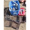 Image 1 : Large plastic tub of misc. metal items and metal grate baskets