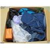 Image 2 : 19"x19"x27" Storage unit mystery box of assorted items - household & clothing