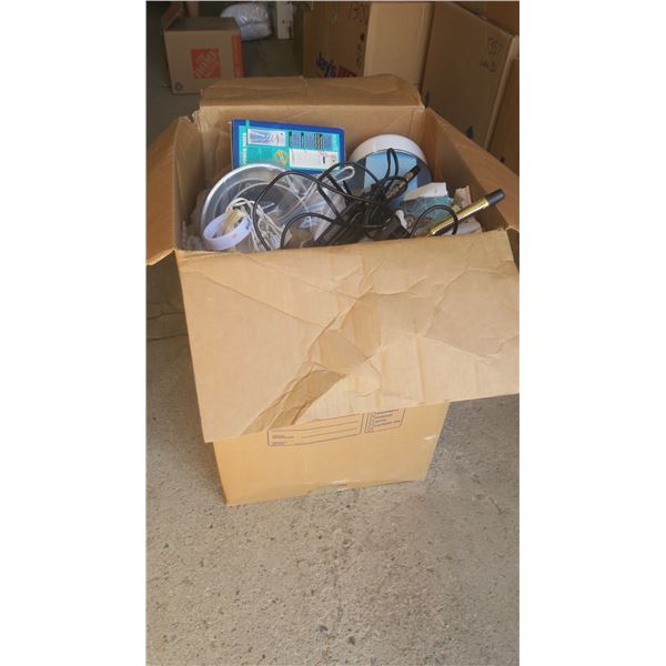 18 x18 x27  Storage unit mystery box of assorted items - bathroom and kitchen