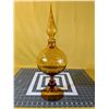 Image 1 : MCM empoli large brown glass genie bottle, with stopper. Great condition.  About 19 in tall with sto