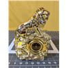 Image 1 : Golden lion thermometer from Japan. Great condition. 9-10 in tall, 6 in wide.