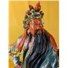 Image 2 : Very large porcelain Guan Yu warrior statues. With detachable weapons. 18 in and 16 in tall. Smaller