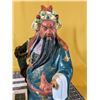 Image 3 : Very large porcelain Guan Yu warrior statues. With detachable weapons. 18 in and 16 in tall. Smaller