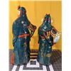 Image 6 : Very large porcelain Guan Yu warrior statues. With detachable weapons. 18 in and 16 in tall. Smaller