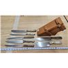 Image 1 : 7 Butcher Knives – “J.A. Henckels” Germany and Japan + “Henckels” Knife Block