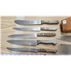 Image 2 : 7 Butcher Knives – “J.A. Henckels” Germany and Japan + “Henckels” Knife Block