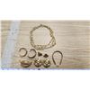 Image 1 : Gold Toned Jewelry, 3 Earrings, Necklace, Bracelet, Brooch
