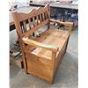 Image 3 : Wood Storage Bench 34x34x18 inch