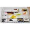 Image 2 : Tackle box, with assorted hooks and lures - comes with fish board