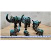 Image 1 : 6pc "Blue Mountain" pottery elephant figures