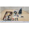 Image 1 : 2 boxes of assorted Christmas village accessories