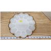 Image 2 : Vintage milk glass egg plate, with gold trim - like new