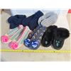 Image 1 : 6 Pairs of slippers – Includes: Pair of Moccasins, 2 pairs of slippers with leather bottoms