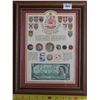 Image 1 : Beautifully Framed Canadian "The Centennial Collection coins, stamps, & 1 dollar bill - 1867-1967