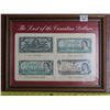 Image 1 : Beautifully Framed Canadian "The last of the Canadian dollars" - 1937, 1954, 1967, 1969