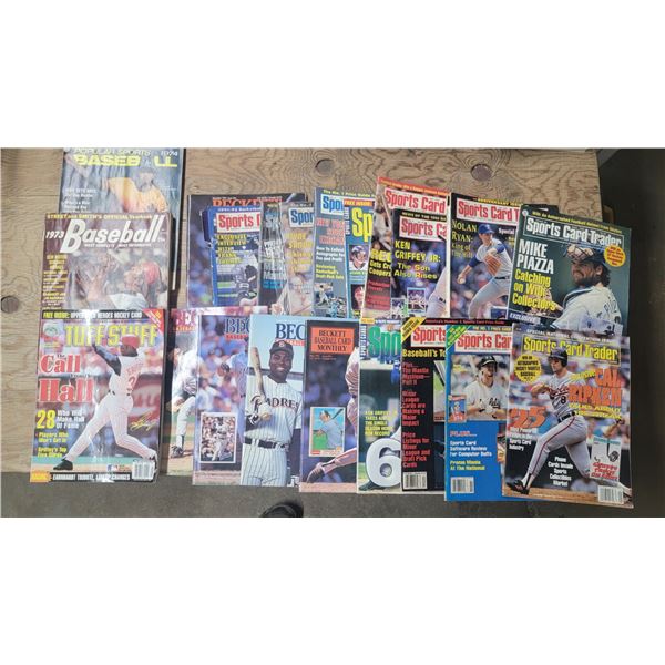 lot of baseball magazines