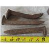 Image 2 : 3 Antique Rail Road Spikes & Iron Horse related tack