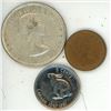 Image 2 : 1957 silver Canada 50 cent coin + 1867-1967 Canada Nickel (Rabbit) + 1867-1967 Canada Penny (Bird)