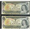 Image 1 : Lot of 2 Consecutive Serial Number 1973 $1 notes. Crow-Bouey signatures. AMU Prefix. BC-46b. Serial 