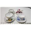 Image 1 : 4 Assorted teacups and saucers