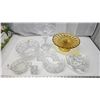 Image 1 : Assorted Glassware's and Crystal - Large bowl, amber platter, etc.