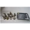 Image 1 : 9 vintage bells with tray