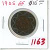 Image 1 : 1905 Canadian Large Cent. King Edward VII. EF-40. Nice.