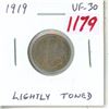 Image 1 : 1919 Canadian Silver 10 Cents. VF-30. Lightly Toned.