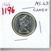 Image 1 : 1966 Canadian Silver 25 Cents. MS-63 Cameo. Bright White.