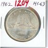 Image 1 : 1962 Canadian Silver Dollar. MS-63.