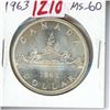 Image 1 : 1963 Canadian Silver Dollar. MS-60.