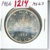 Image 1 : 1966 Large Beads Canadian Silver Dollar. MS-63.