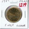 1987 Canadian Loonie Dollar. First Loonie issued. MS-63.