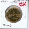 Image 1 : 1992 Confederation Loonie Dollar. Commemorates 125th Anniversary of Confederation. MS-63.