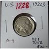 Image 1 : U.S. 1926D Buffalo Nickel. Denver Mint. G-4. Key Date.