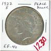 U.S. 1922S Peace Silver Dollar. San Francisco Mint. EF-40.
