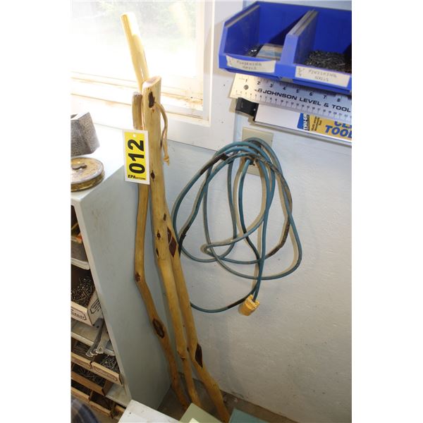 3- Wood walking sticks